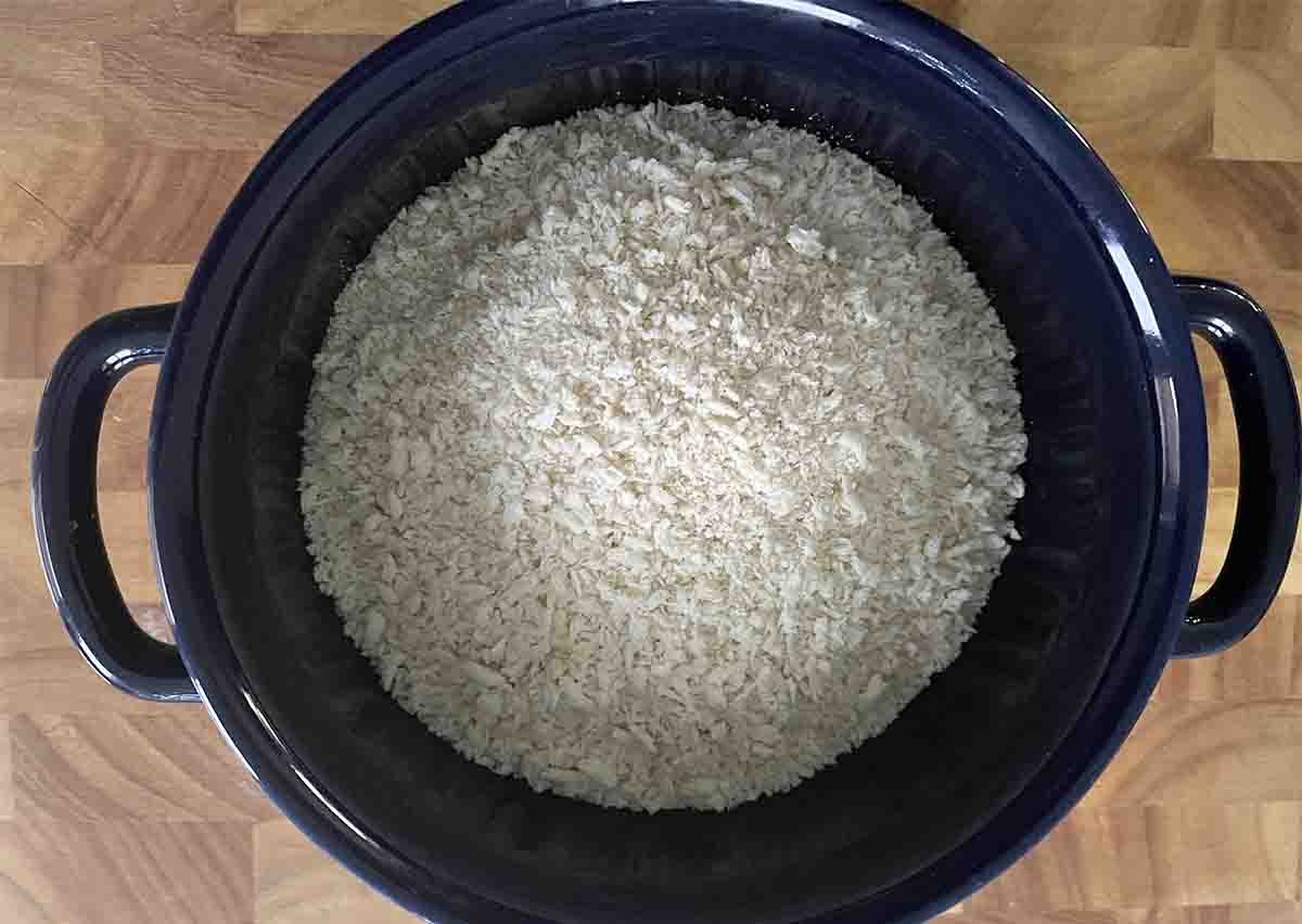 bowl of panko breadcrumbs.