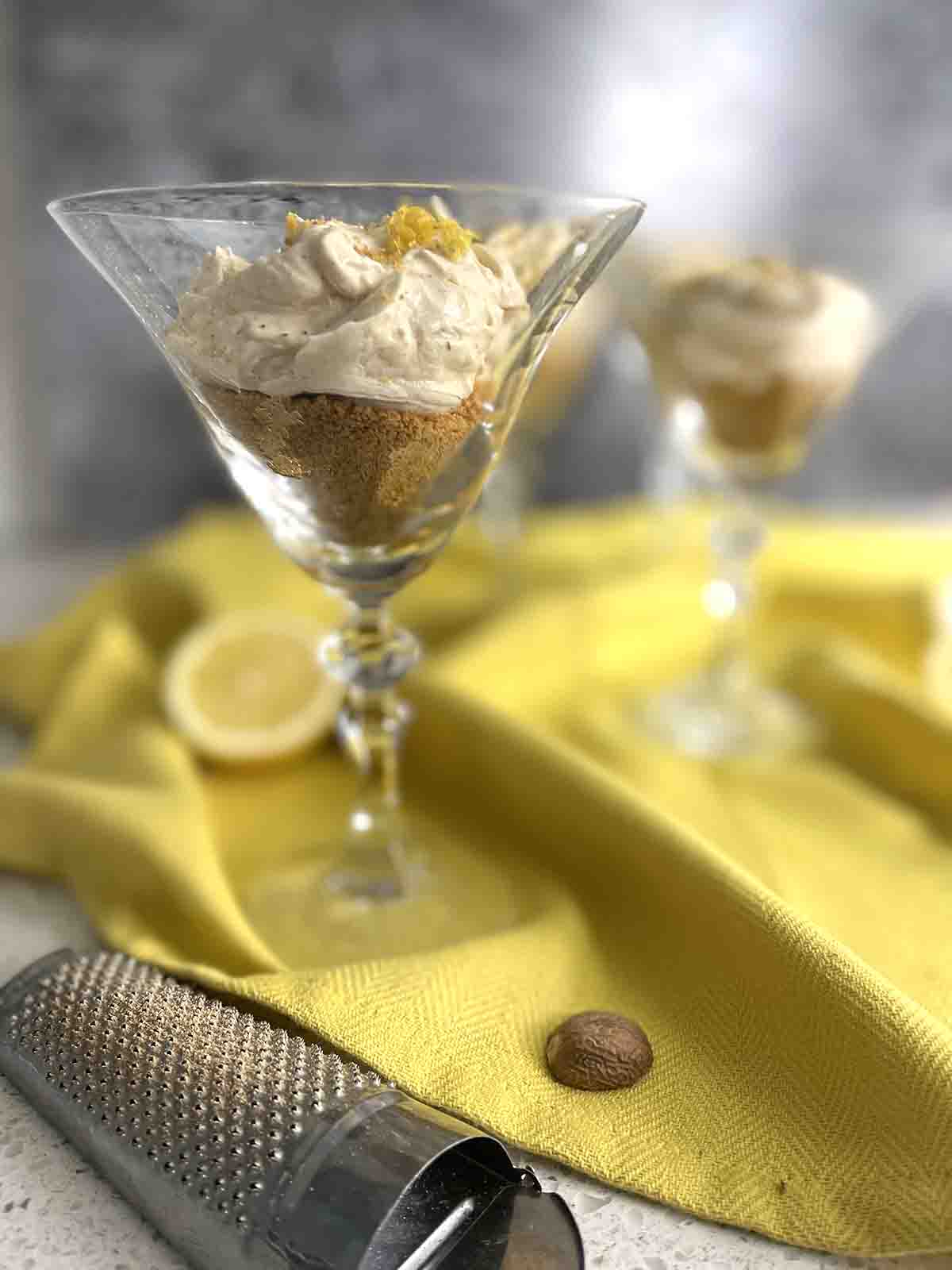 everlasting syllabub lemon dessert in glasses.