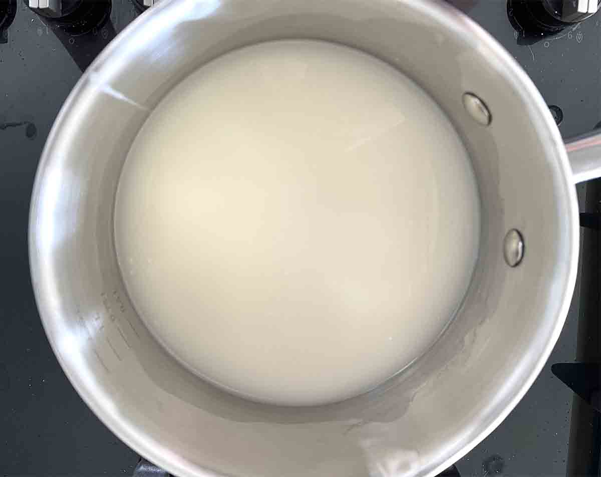 oat water in a saucepan.
