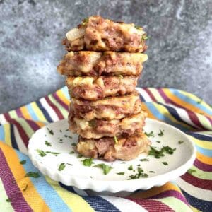 stack of corned beef fritters.