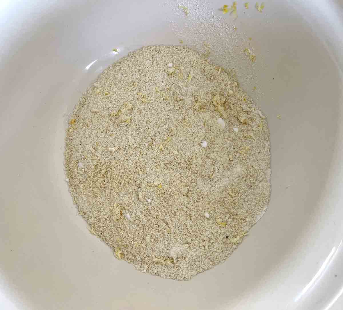 dry filling ingredients in a bowl.