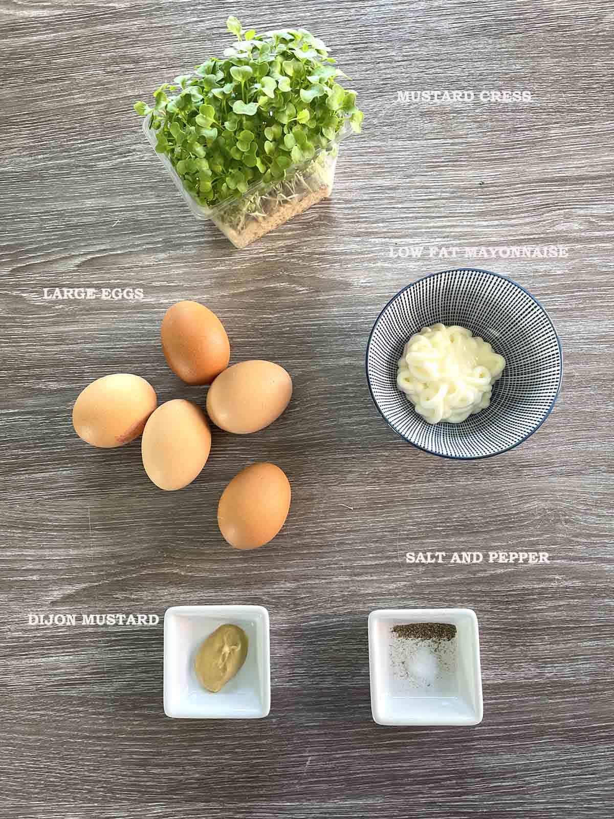 ingredients including eggs and mayonnaise.