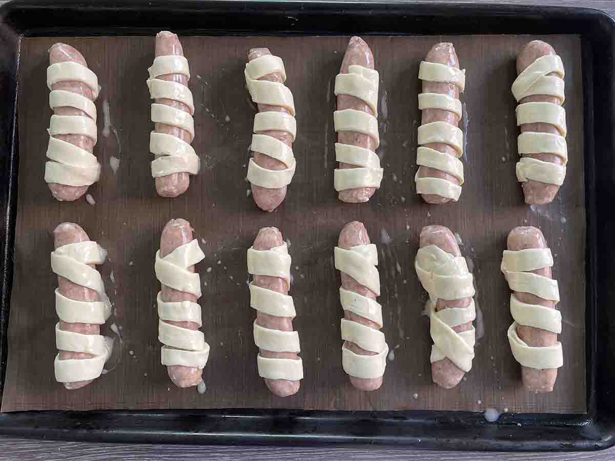 glazed sausage rolls.