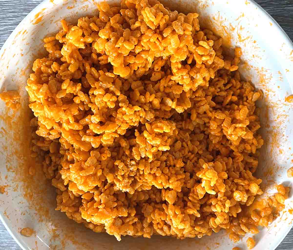 mixture combined with rice krispies.