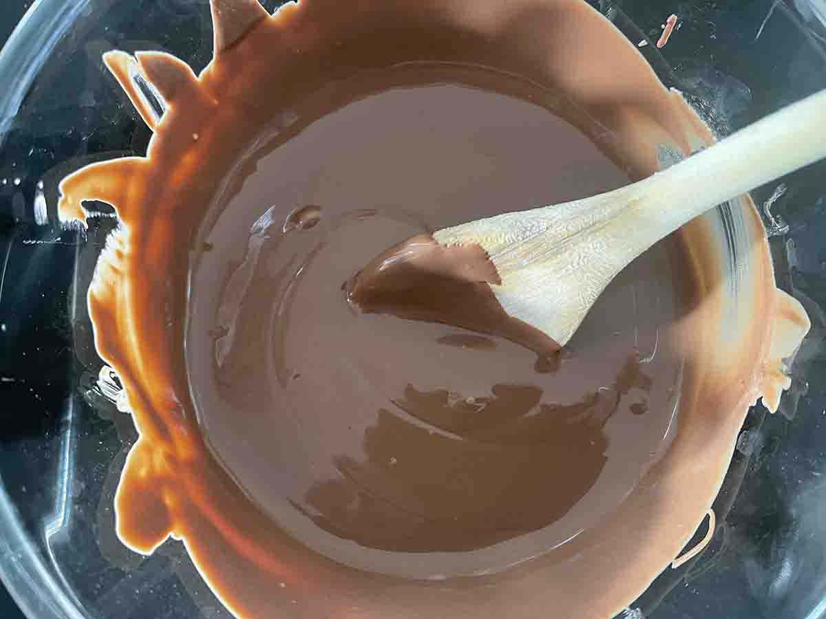 melted chocolate in a bowl.