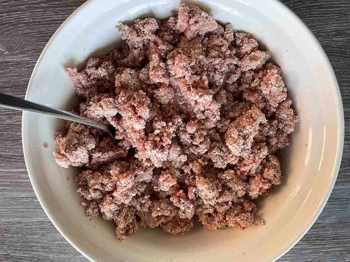 mince with breadcrumbs added.