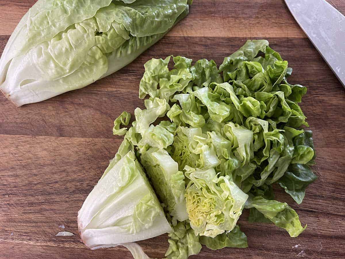 sliced lettuce.