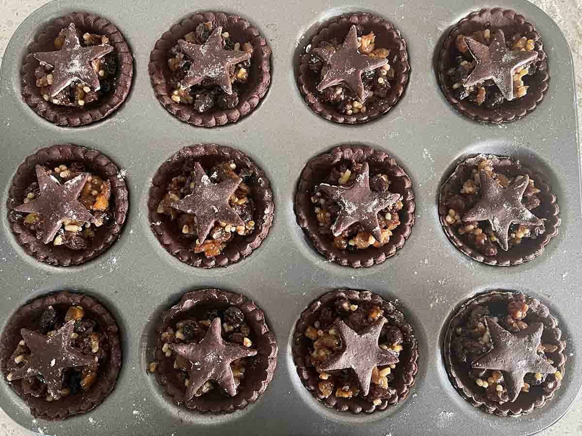 tins with pastry star added.