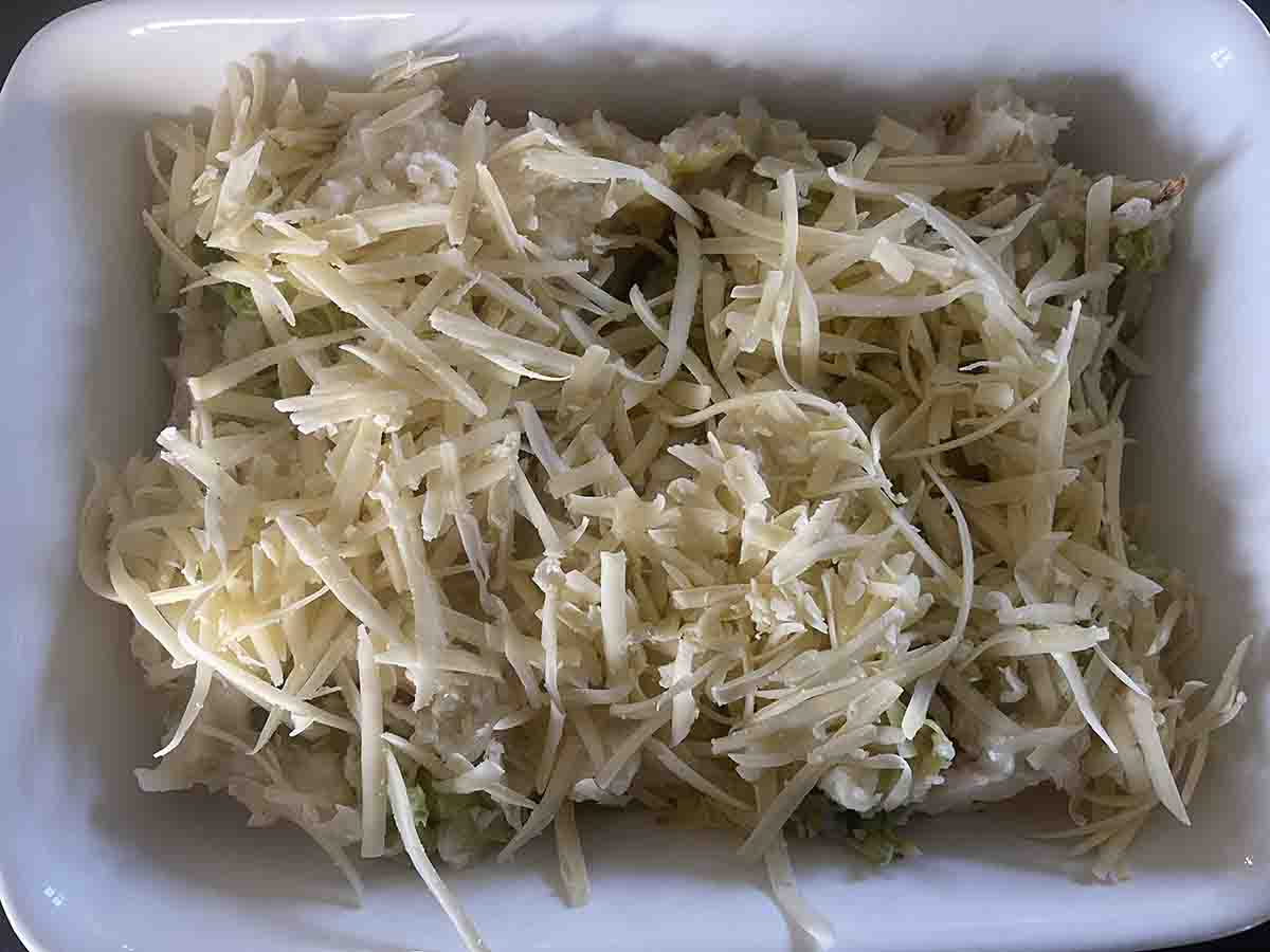 cheese added to mash.