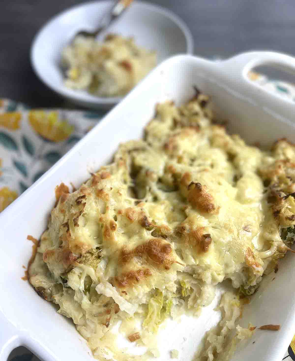 close up of colcannon potatoes.