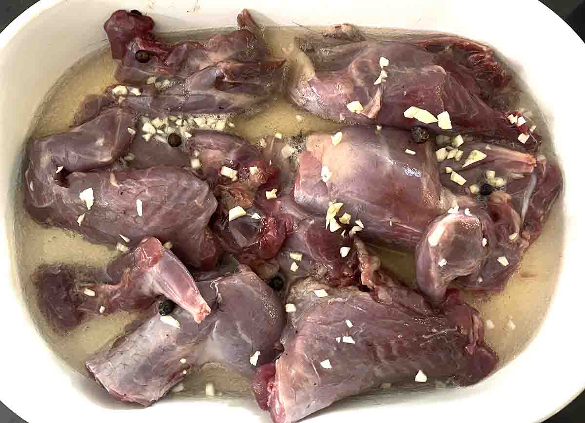 squirrel portions in cider.