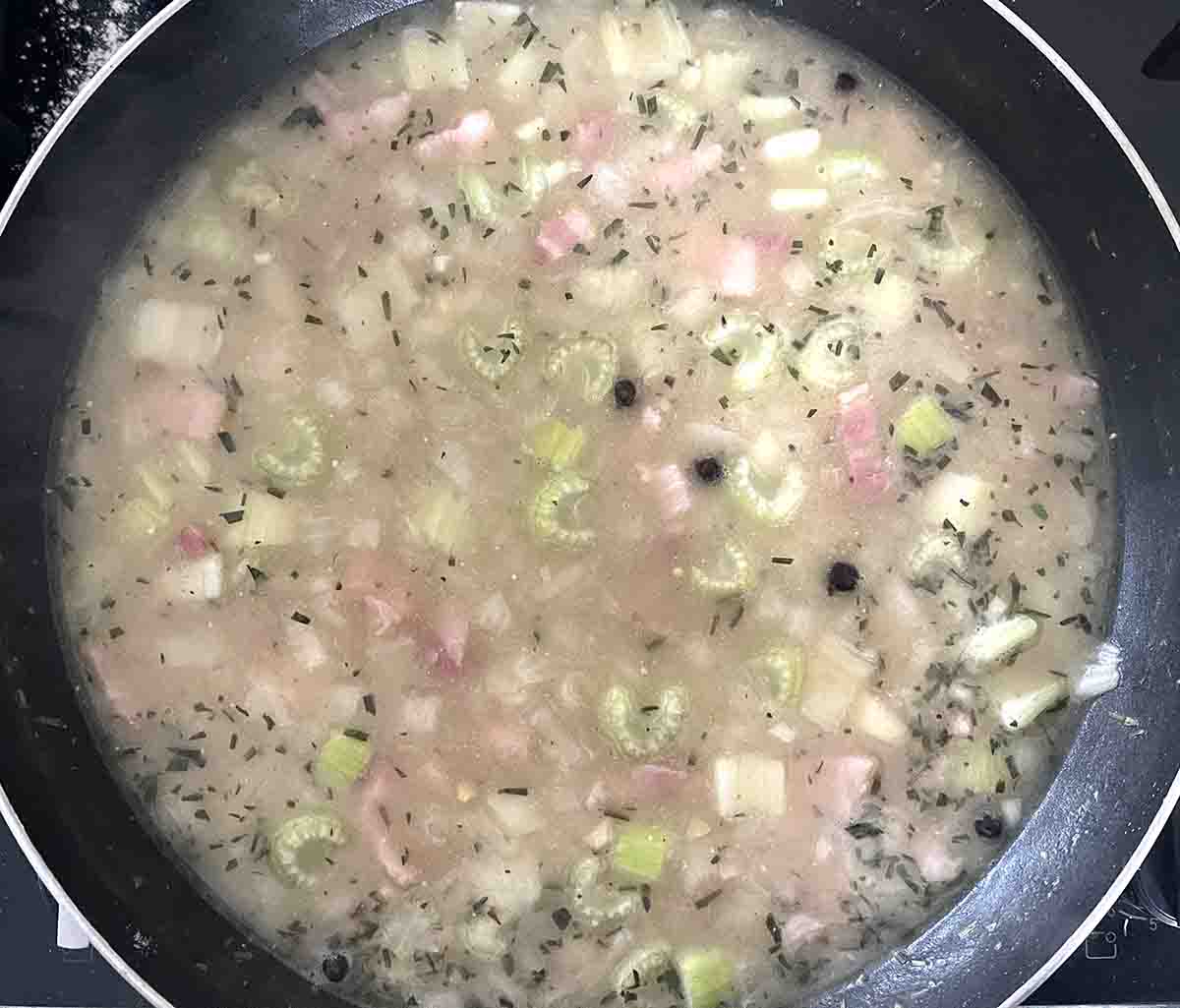 cider added to vegetables.