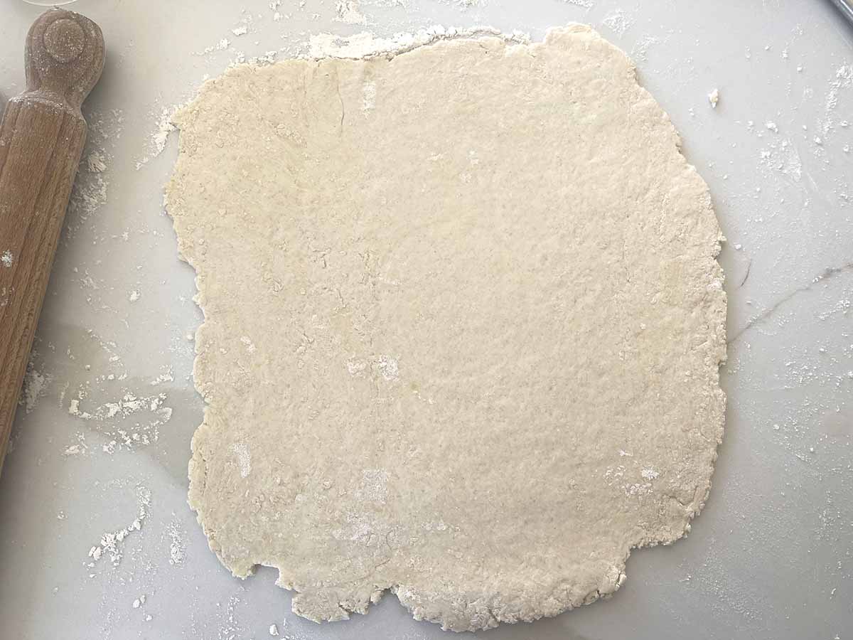 rolled out pastry.