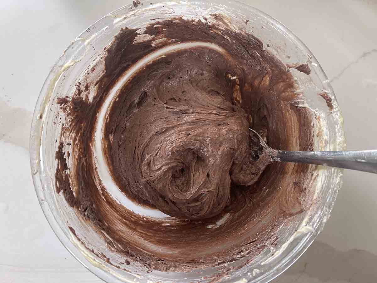 flour added and stirred into mix.