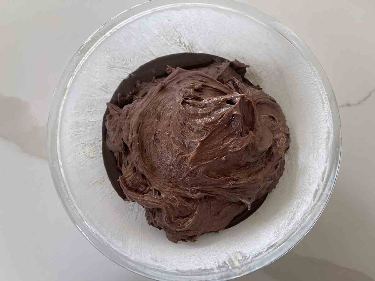 cake mix added to bowl.