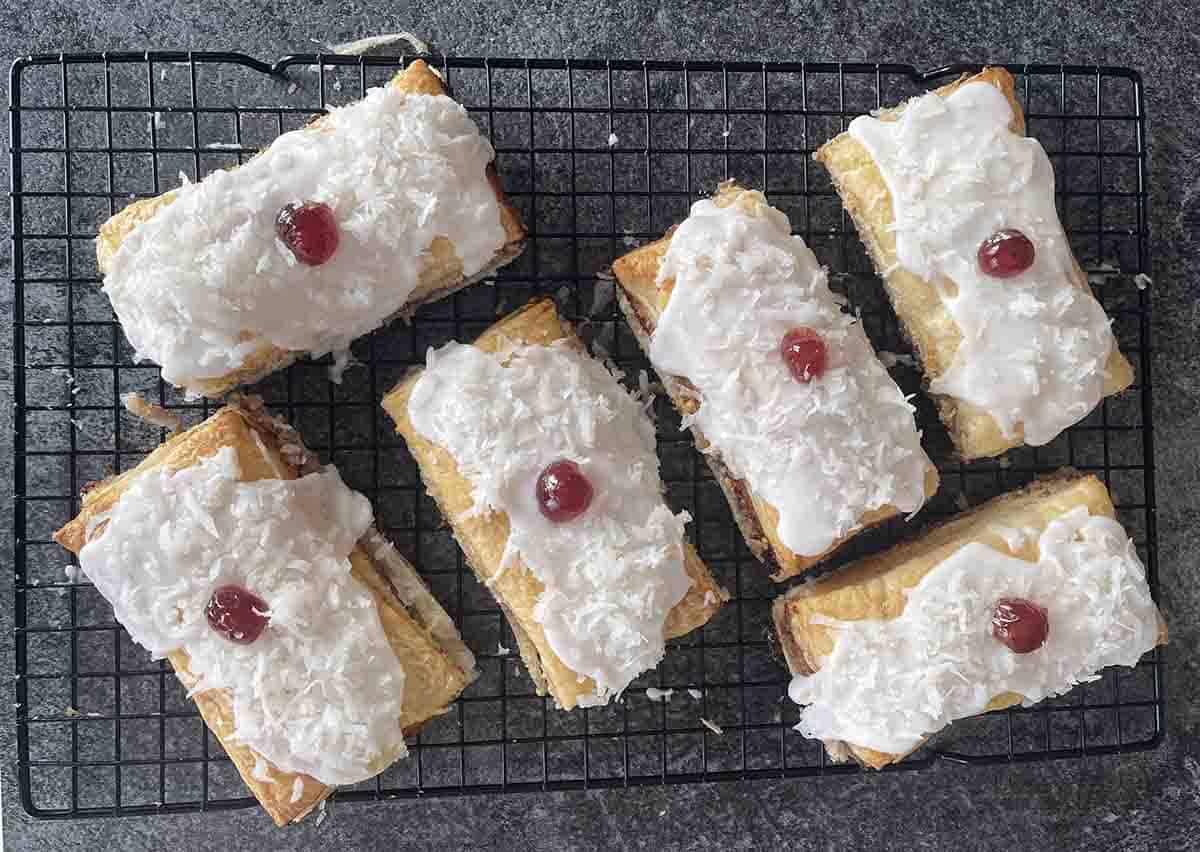 London cheesecake iced and decorated.