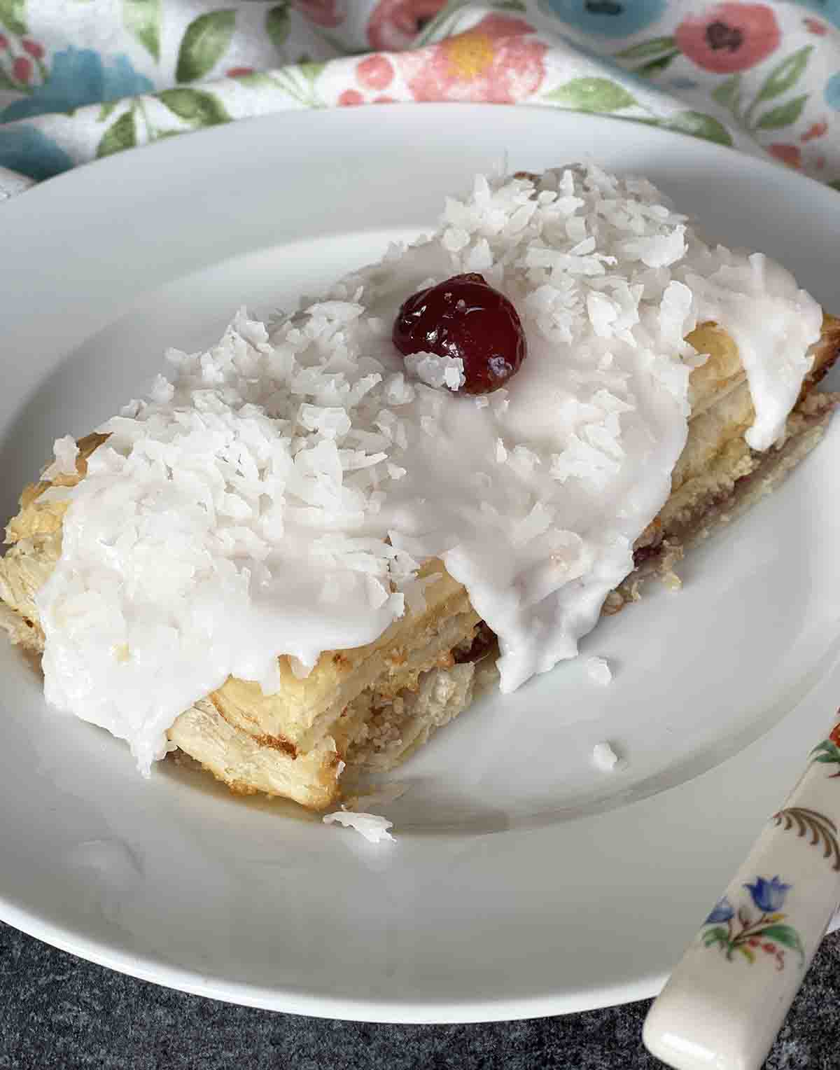 A slice of London cheesecake.