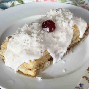 A slice of London cheesecake.