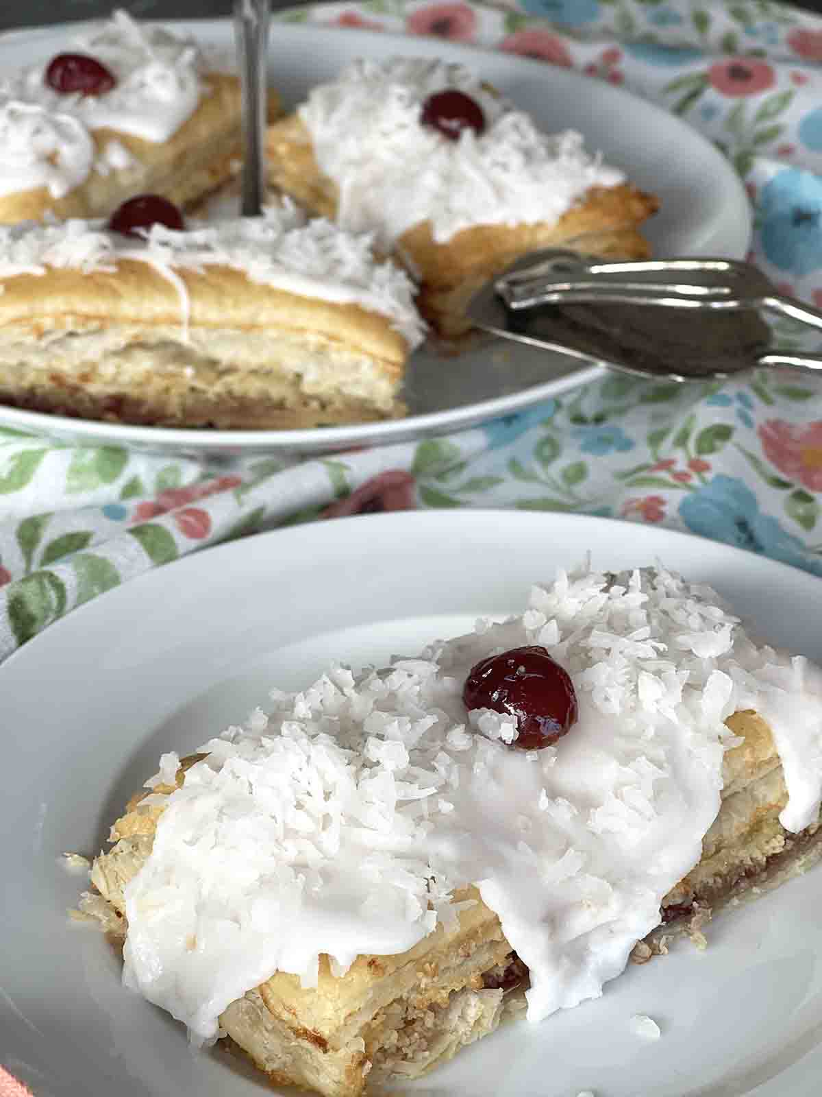 London cheesecake on a plate.