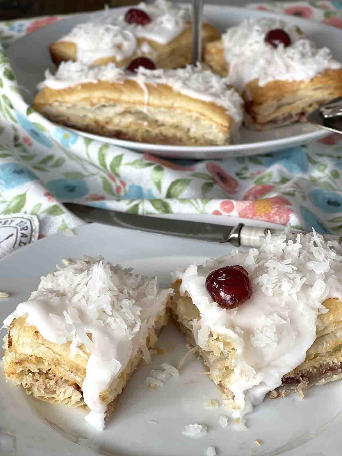 London cheesecake on a plate.