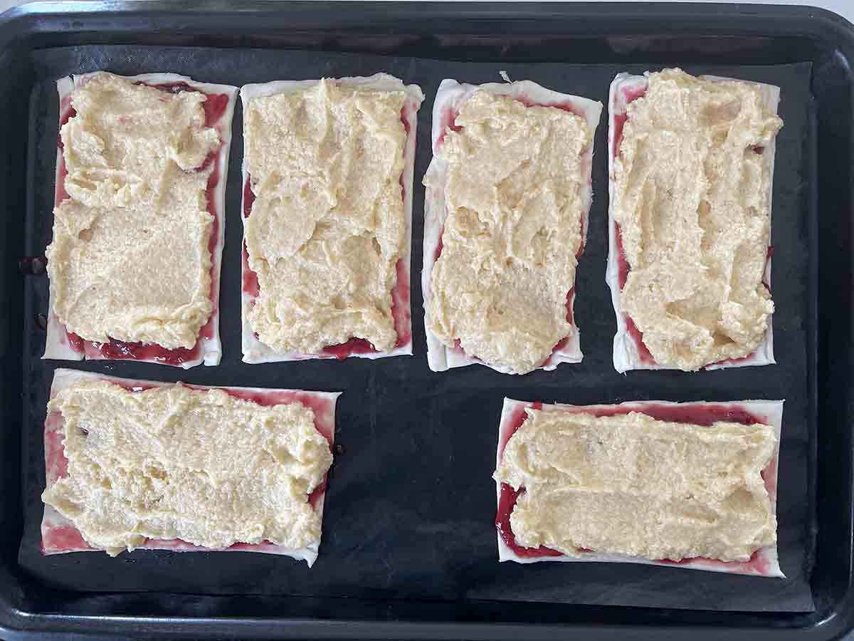 frangipane mix added.