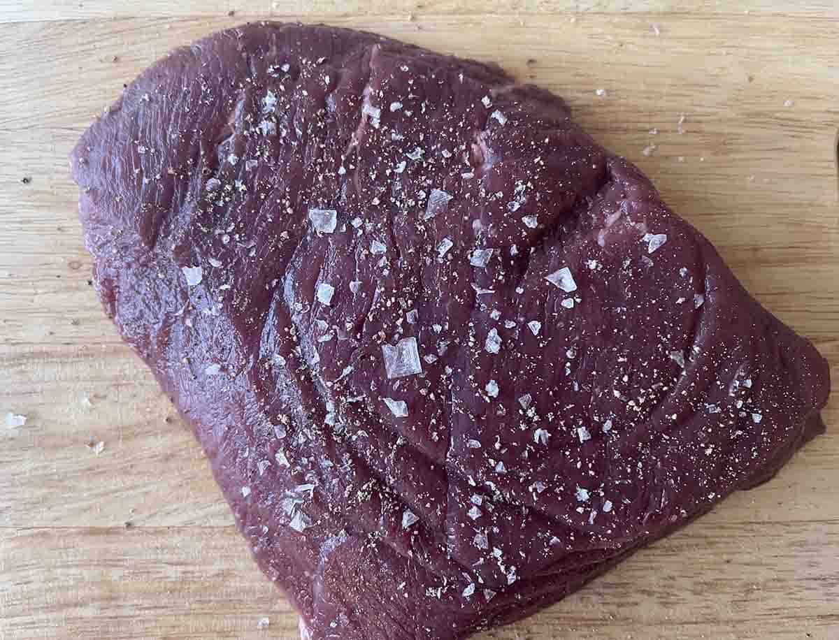 seasoned venison steak.