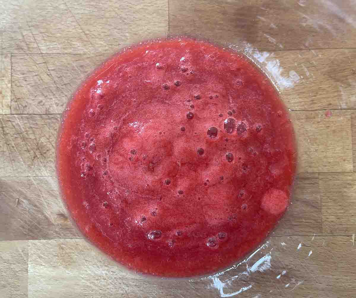 raspberry puree.